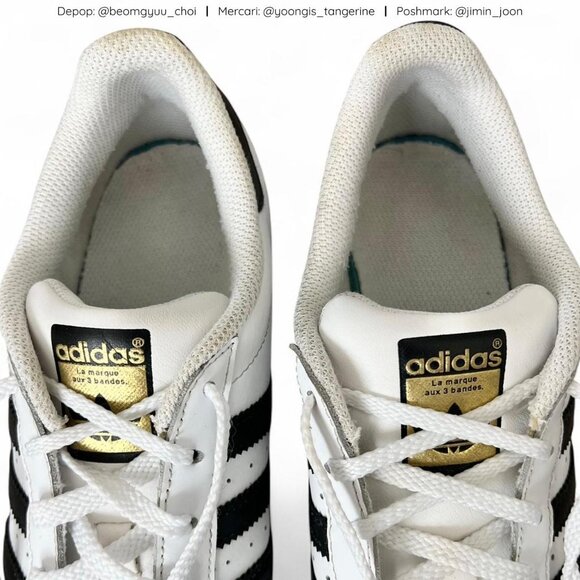Adidas White and Black Superstars - Picture 5 of 7
